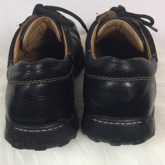Born Mens Oxford Shoes Black Leather Square Toe Low Top Lace Up 10M - Picture 5 of 10